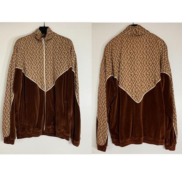 Gucci Zip Up Sweatshirt Velvet With GG Logo Pattern - Picture 8 of 13